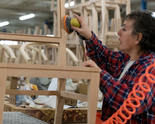 NC Furniture Manufacturer Designmaster Factory Sanding Process